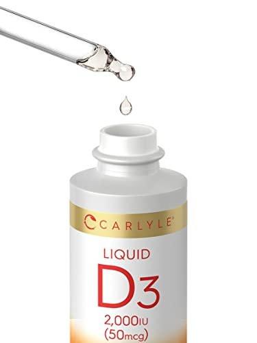 Carlyle Vitamin D3 Liquid Drops | 2000 IU (50 mcg) | 2 fl oz | Vitamin D Supplement for Adults | Vegetarian, Non-GMO, and Gluten Free Formula - görsel 14