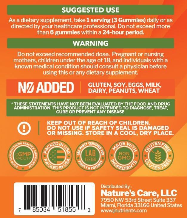 Vitamin C 1000mg Gummies (90 Count) - Maximum Strength Chewable Immune Support & Collagen Support for Adults & Kids - Natural Green Apple Flavor - Gluten Free, Non-GMO, Vegetarian - 90 Gummies - görsel 13