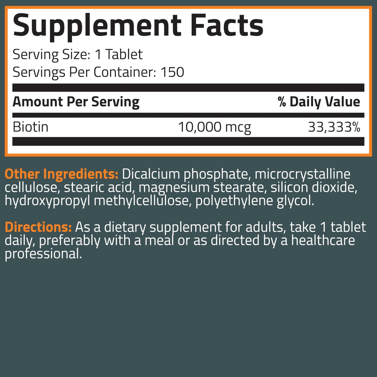 Bronson Biotin 10,000mcg, Supports Healthy Hair, Skin and Nails, Vegetarian, Non-GMO, 150 Tablets - görsel 16