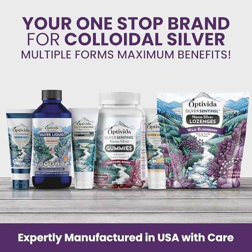 OPTIVIDA Health Natural Colloidal Silver Lozenges 60PPM Elderberry w/ Vitamins, Sore Throat, Coughs, Supports Immune System, Fast-Acting Cough Drops, Organic Elderberry (1 Pack) - görsel 18