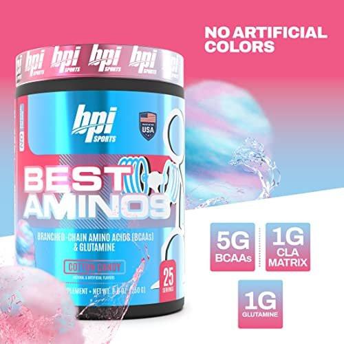 BPI Sports Best Aminos - BCAA Powder Post Workout & Glutamine Recovery Drink with Branched Chain Amino Acids for Hydration & Recovery, for Men & Women - Cotton Candy - 25 Servings - görsel 12