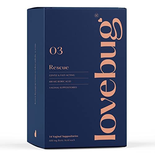 LoveBug Women's Health Rescue Vaginal Boric Acid Suppositories for Women - Fast Acting Suppository for Odor, Discharge, Yeast, and pH Balance with Coconut Oil, Hyaluronic Acid & Vitamin E, 14 ct - görsel 16