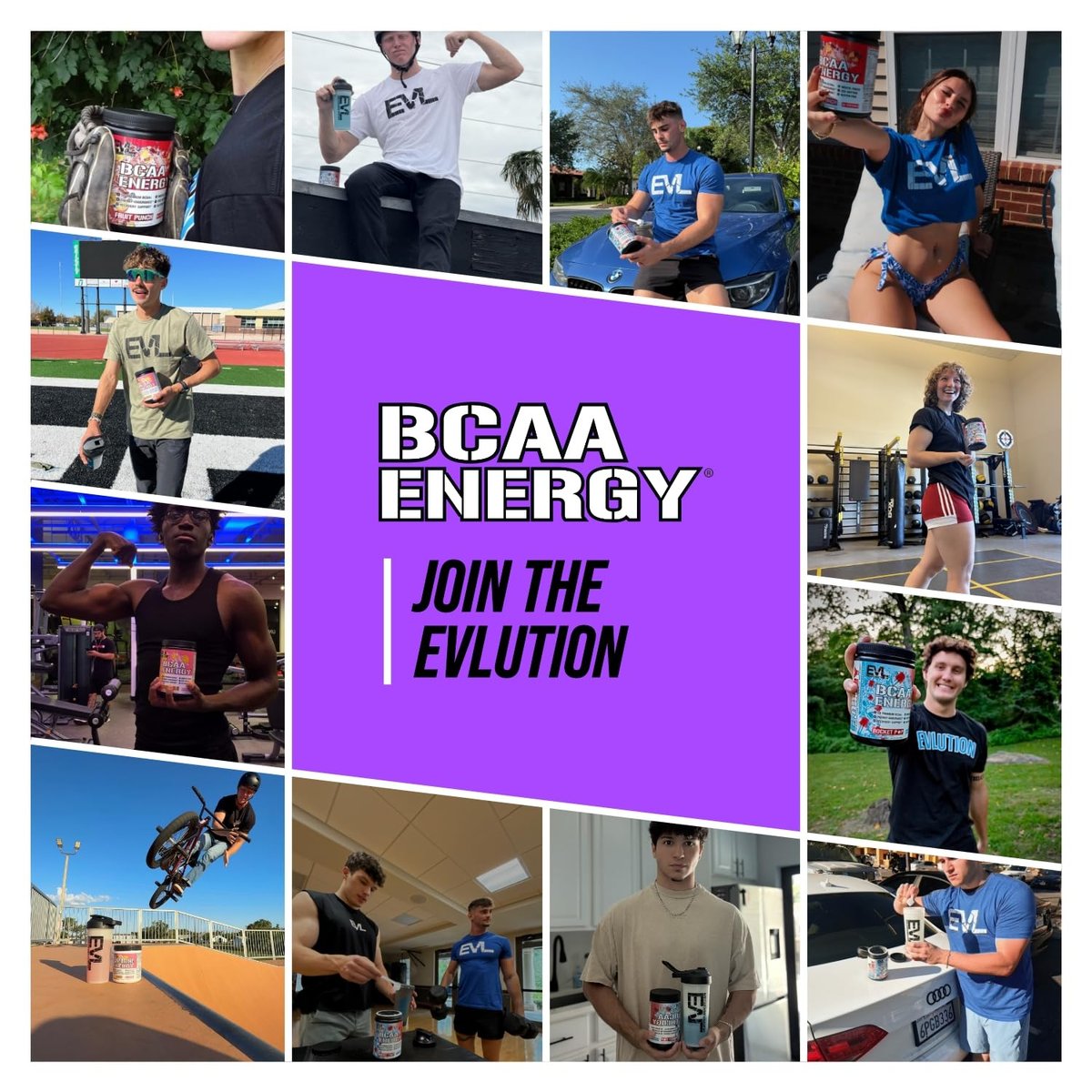 EVL BCAAs Amino Acids Powder - BCAA Energy Pre Workout Powder for Muscle Recovery Lean Growth and Endurance - Rehydrating Post Workout Recovery Drink with Natural Caffeine - Furious Grape - görsel 16