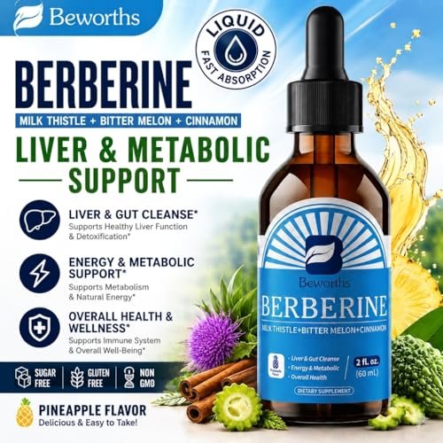 Berberine Supplement with Ceylon Cinnamon - Berberine Liquid Drops with Milk Thistle, Ceylon Cinnamon, Turmeric, Bitter Melon, Berberine Phytosome for Digestion System, Immune Health Support - Vegetarian - görsel 18