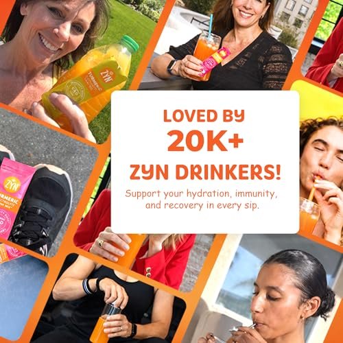 ZYN Electrolyte Drink Mix Hydration Packets, Electrolytes Powder, Hydration Packets w/Turmeric Curcumin, Vitamin C and D, Zinc, Hydrate Electrolyte Powder Packets for Wellness, Variety Pack of 16 - görsel 18