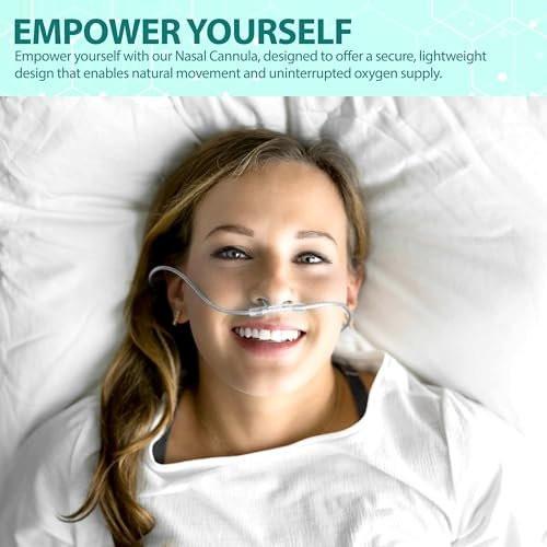 10 Pack High-Flow Ultra Soft Nasal Oxygen Cannula, Green Crush Resistant Tubing with Standard Connection 6.6 Feet - görsel 14