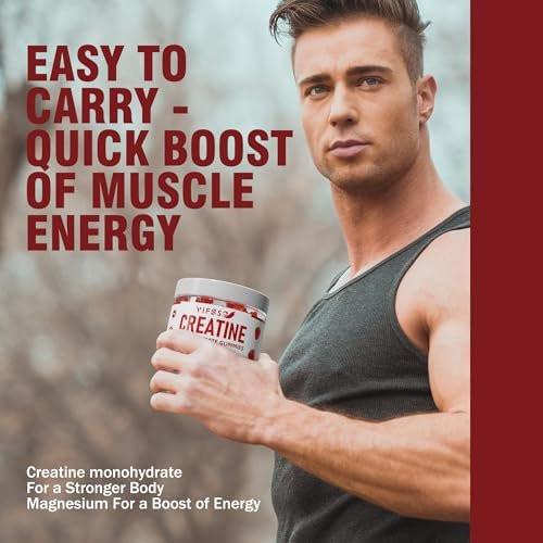 VIFSSG Creatine Monohydrate Gummies 5 g for Men & Women, 120 Sugar Free Gummies with 200 Mg Magnesium Glycinate, 200 Mg L-Threonate for Muscle Support, Energy Boost - görsel 14