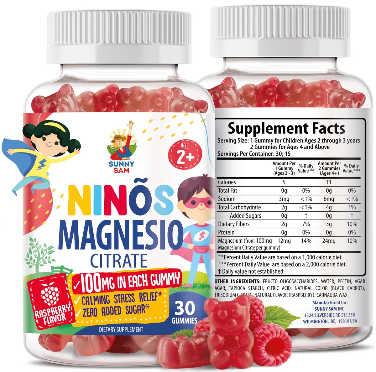 Magnesium Gummies for Kids & Adults - 100mg - Calm Magnesium Chews - Magnesium Citrate Chewable Supplement for Mood & Muscle Support - Citrato de Magnesio para Niños - 30 Gummies - görsel 16