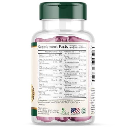 Multivitamin for Women - Complete Daily Womens Multivitamins with Calcium, Folic Acid, Vitamin A, C, D, E, & B Vitamins, Zinc and Iron - Vitamins for Bone, Energy & Immune Support - 120 Softgels - görsel 18
