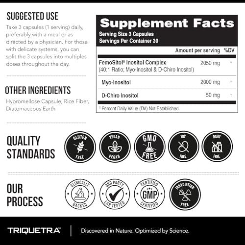 Femositol® Myo-Inositol & D-Chiro Inositol Complex Supplement - Clinically Validated 40:1 Ratio (Vitamin B8)| Hormonal Balance & Healthy Ovarian Function Support (90 Capsules – 30 Servings) - görsel 12
