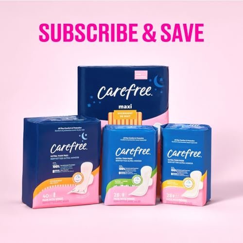 Carefree Ultra Thin Pads for Women, Super/Long Pads with Wings, 84ct (3 Packs of 28ct) - Feminine Care & Postpartum – Image 18