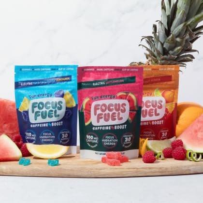 FocusFuel Energy Chews – Trial Size Variety Sample Pack (9 Servings) – 100mg Caffeine + Alpha GPC + L-Theanine + B12, Magnesium – Blue Razzberry Lemonade, Watermelon, Fruit Punch – No Crash or Jitters - görsel 8