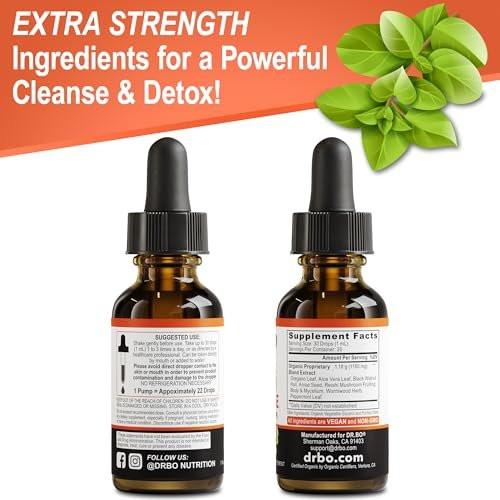Candi Cleanse Support Supplement Drops - Organic Oregano Oil Drops Liquid & Black Walnut Wormwood - Extra Strength Overgrowth Balance Complex, Natural Oral Gut Cleanser Detox Health Supplements 1 oz - görsel 18
