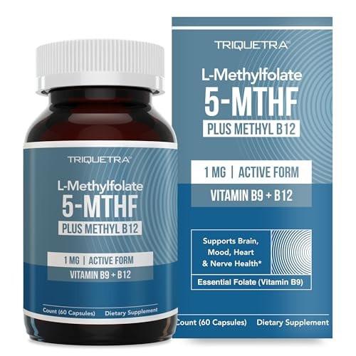 L Methyl Folate 1000 mcg Plus Methyl B12 Cofactor – Active 5-MTHF Form - Supports Mood, Methylation, Cognition – Highly Bioavailable Bioactive Forms of Vitamin B9 & B12 (60 Capsules – 60 Servings) - görsel 12