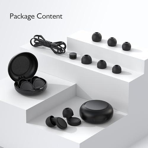 Jayine 2 Pairs Ear Plugs for Sleeping, Soft Full Silicone Ear Plugs for Noise Reduction 25dB, Reusable Hearing Protection Earplugs for Concert, Focus, Noise Sensitivity, 8 Ear Tips in S/M/L - Black - görsel 14