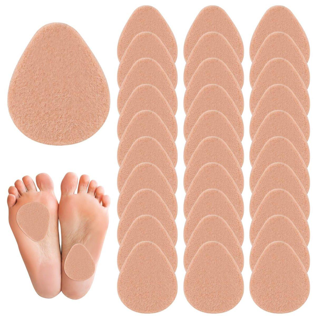 30 Pcs Metatarsal Foot Pads for Pain Relief, 0.2" Thick Felt Ball of Foot Cushion for Women and Men Non Slip Metatarsalgia Mortons Neuroma Forefoot and Sole Pads for Shoes High Heels-Skin Color - görsel 14