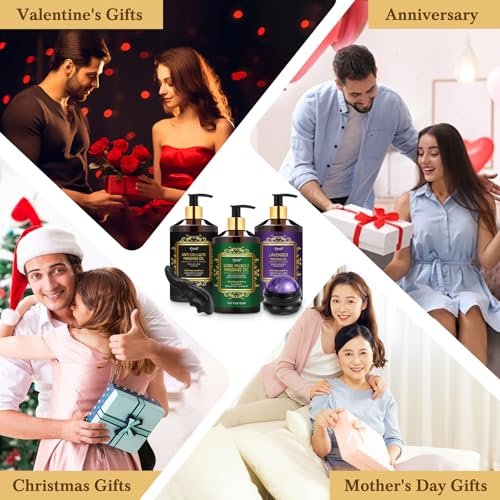 Pjordo 3 Pack Massage Oil for Massage Therapy, Lavender Oil for Relaxation, Sore Muscle Arnica Oil & Cellulite Massage Oil, with Massage Roller Ball & Thumb Saver Tool, Massage Kit for Him Her - görsel 18