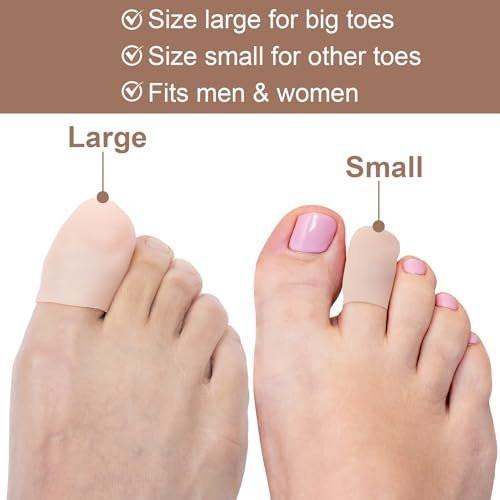 Alpinleux 10 Pack Gel Toe Protectors, Soft Elastic Toe Covers for Big Toe, Toenail Cushions Toe Cap Toe Sleeves for Ingrown Toenails, Missing Toenails, Blisters, Corns, Calluses, Hammer Toes - görsel 12