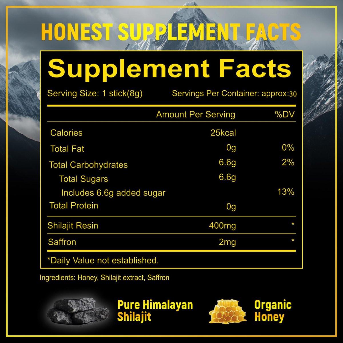 Shilajit Honey Sticks with Organic Saffron, 85+ Trace Minerals, 75%+ Fulvic Acid, Enhance Cognitive Functions Boost Energy & Strength, 30PCS - görsel 12