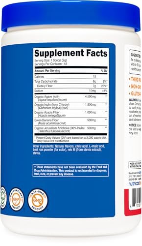 Nutricost Prebiotic Fiber Fruit Punch Flavored (1 Pound) - Vegan, Gluten-Free, GMO-Free - görsel 10