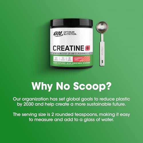 Optimum Nutrition Creatine Monohydrate Plus Powder, Strawberry Peach Flavored Creatine Performance Blend, with Electrolytes for Hydration, Added Vitamins, 40 Servings, 360 Grams - görsel 18