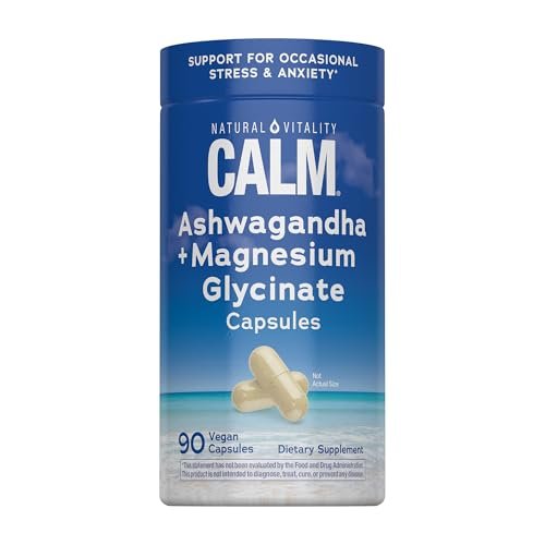 Natural Vitality Calm Ashwagandha + Magnesium Glycinate Capsules | Support for Occasional Stress & Anxiety | Gluten Free Supplement | 90 Count - görsel 2