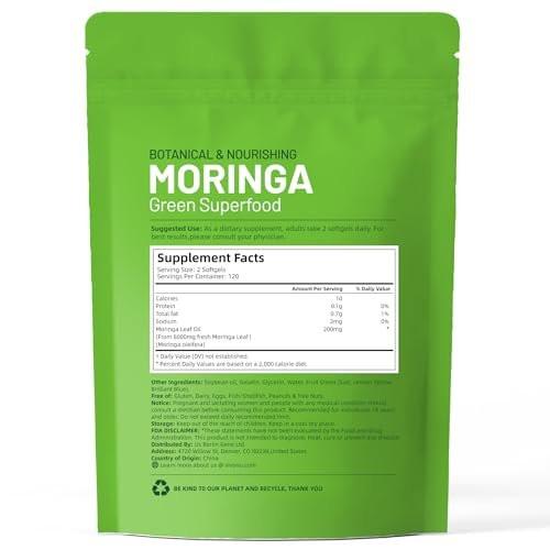 Pure Moringa Softgel, Moringa Leaf Extracts, 120 Day Supply, 30:1 Ultra-Concentrated Liposomal Tech 98% Absorption, Complete Green Superfood, for Energy, Skin, Immune & Gut Health - görsel 16
