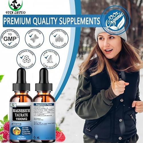 Magnesium Taurate Liquid Drops, High Absorption Magnesium Taurate 1500mg for Cardiovascular Health, Muscle, Joint, and Heart Health*, Liquid Magnesium Supplement for Adults Women & Men, 30 Servings - görsel 16