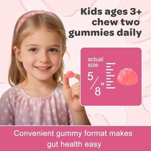 Probiotics for Kids, Children's Probiotic-Multivitamin Gummies with 5 Billion CFUs for Digestive Health & Immune Support, with Vitamins, Prebiotics, Minerals, Natural Peach Flavor, 45 Servings - görsel 18