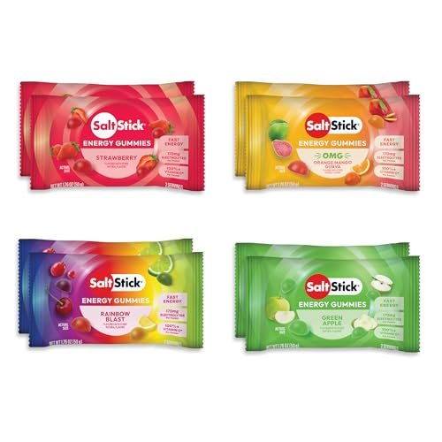 SaltStick Energy Gummies with Electrolytes, Variety Pack, Easy to Chew Electrolyte Gummy, Energy Chews that Taste Great, Caffeine Free - 10 Packs, 80 Gummies - görsel 18