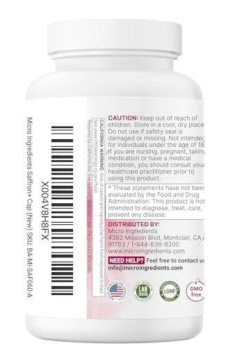 Micro Ingredients Saffron+ Advanced Supplements, 60 Veggie Capsules – 10-in-1 with Saffron Extract, High Absorption Fat-Soluble Vitamin C, Magnesium, Turmeric & KSM-66 Ashwagandha – Filler Free - görsel 14