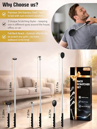 Gumry Versatile Back Scratcher - Portable – Multiple Interchangeable Heads: Comes with different head attachments – Image 14