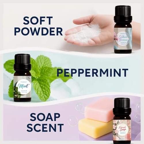 Clean Essential Oils Set 6 x 10ml – Fresh Linen, Mint, Clean Home, Silken Breeze, Fresh Cotton, Floral Soap for Diffuser, Home Fragrance - görsel 14