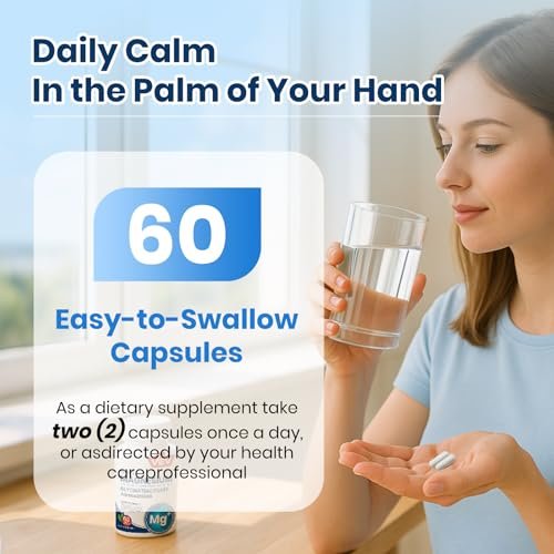 VEV Deep Calm 15 in 1 Magnesium Glycinate & Citrate Complex Capsules, Cortisol Supplements for Women – Easy to take Formula with Ashwagandha & L-Theanine, 60 Vegan Capsules - görsel 14