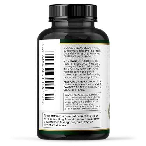 Built by Nature Prenatal Vitamins for Women – Prenatal Vitamin with DHA, Iron & Folic Acid – Prenatal Multivitamin Softgels – Pregnancy Vitamins for Women – 60 Softgels - görsel 12