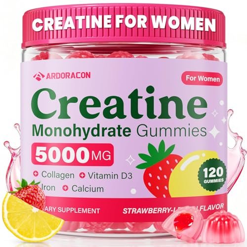 Creatine for Women, Creatine Monohydrate Gummies with Collagen, Vitamin D3 & Calcium for Muscles, Booty & Energy, Flavored Sugar Free Creatine Gummies Post & Pre Workout Supplements for Women, 120 Ct - görsel 18