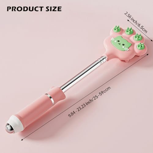 Doumewor Back Scratcher Extendable for Women Man with 2 Different Silicone Massage Points, Relieve Itching Scalp Scratching, Cat Paw Size 23.23 inch (Pink) - görsel 14