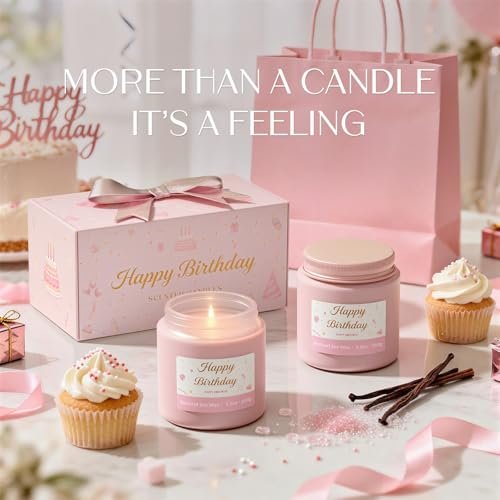 NORVENCE Scented Candles Gift Set, Stress Relief Candles for Home, Premium Soy Candle Set, Candles for Women and Men, Birthday Gifts (Birthday Pink, 7 oz) - görsel 12