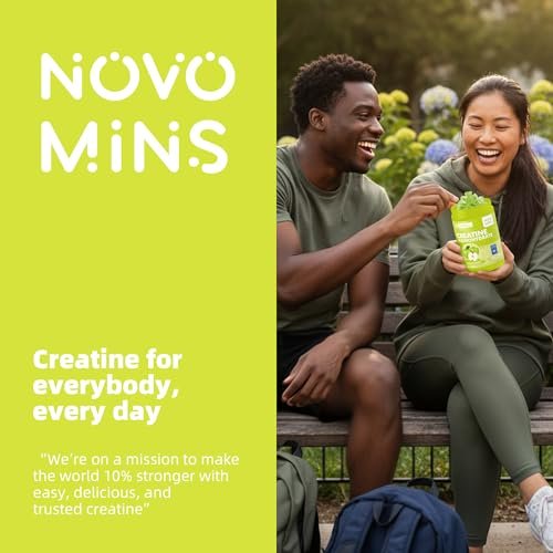 novomins Creatine Monohydrate Gummies 5000mg for Men & Women, Chewables Creatine Monohydrate for Muscle Strength, Muscle Builder, Energy Boost, Pre-Workout Supplement (90 Count) - Apple Flavor - görsel 18