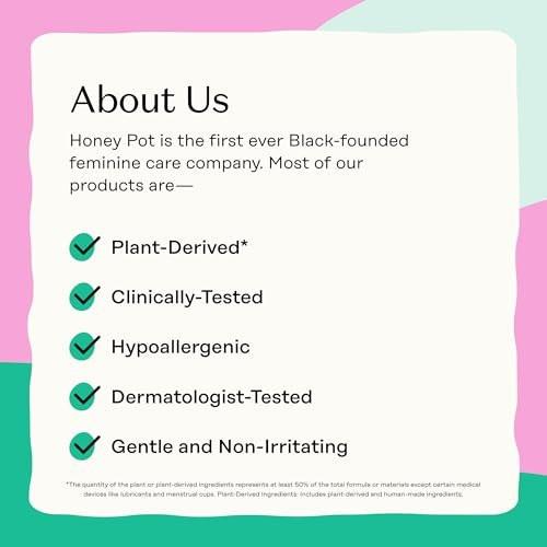 Honey Pot Herbal Sanitary Pads for Women - Regular Flow w/Wings - Infused w/Essential Oils for Cooling Effect & Organic Cotton Cover – Medium Pack - Feminine Care - 32 ct - görsel 18