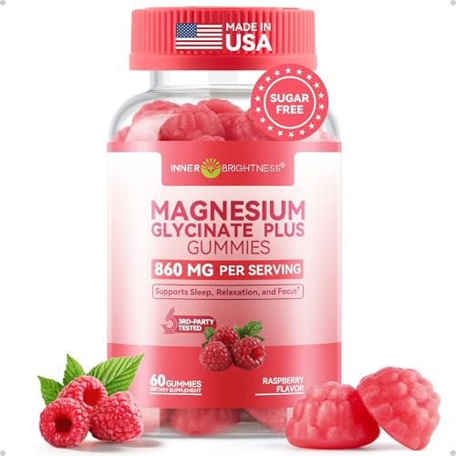 Magnesium Glycinate Gummies 860mg (100mg Elemental), Melatonin-Free & Sugar-Free Magnesium Supplement for Adults & Kids 4+, Supports Restful Sleep, Muscle Recovery & Calm Mood, Raspberry, 60 Count - görsel 16