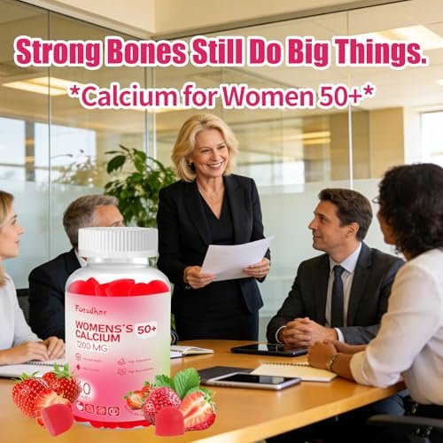 Women’s Calcium Citrate Gummies with Collagen,1200mg Chewable Calcium Gummy,Overall Health, Support Bone&Muscle&Immune,Strawberry Flavor - görsel 12