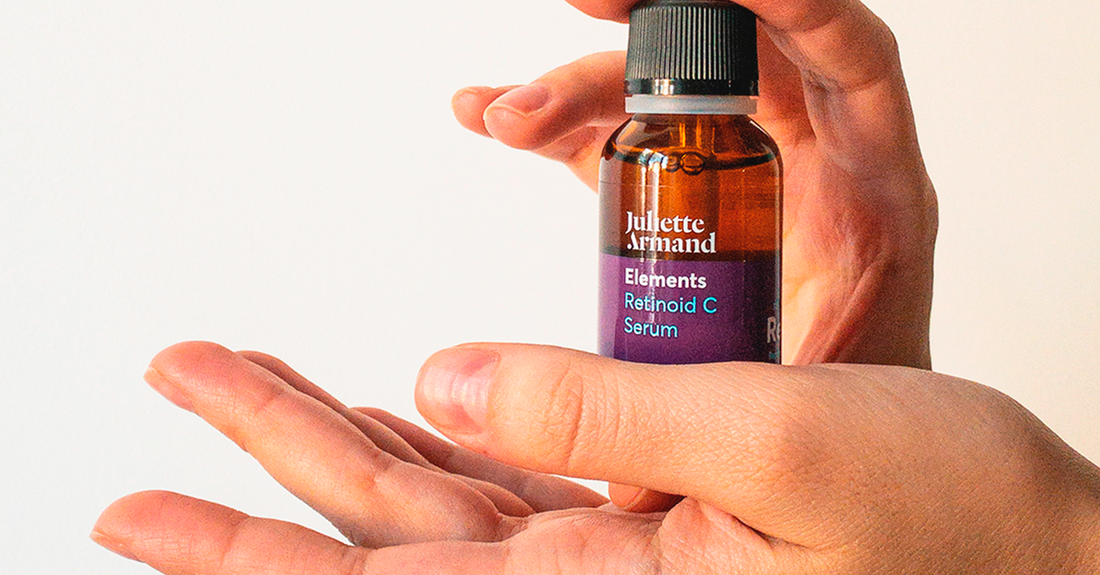 Vitamin C serum bottle on a bright surface, representing vitamin C for skin whitening