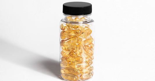 Selenium for thyroid supplement bottle on white background