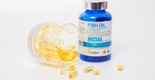 Oregano oil capsules dosage guide bottle on white background