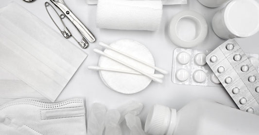 Sterile gauze rolls and pads arranged on a clean surface, representing the best gauze UK 2026 for wound care
