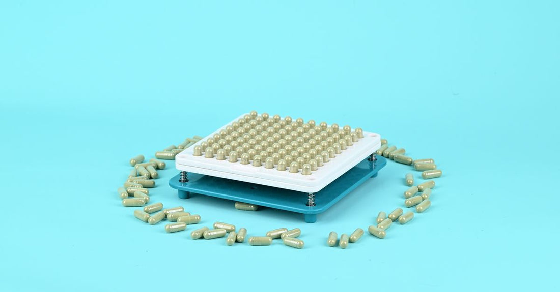 Bottle of menopause supplements with black cohosh and red clover on a clean white background, representing a complete menopause buying guide UK