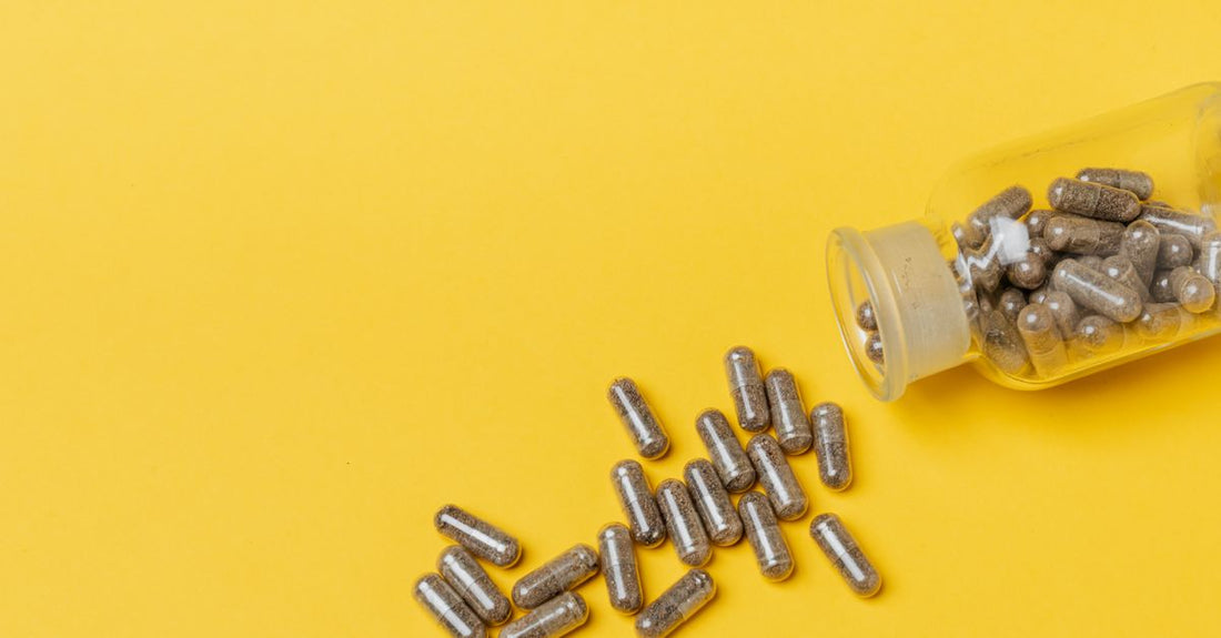 Bottle of chromium picolinate capsules for weight loss on a clean surface