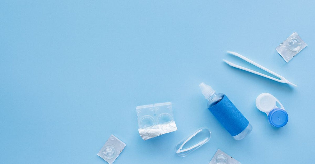 A selection of snore reducing aids including nasal dilators, ear plugs, and mandibular advancement devices on a clean white background.
