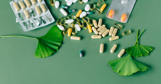Assorted menopause relief supplements in capsules and gummies arranged on a clean surface, representing natural support for hot flushes and hormonal balance.